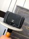 chanel flap bag black Ultra Soft Suede Calfskin sliver hardware Large