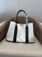 Hermes Garden Party 30 TPM Bicolor Toile Officier Negonda Tote White and Black Hermes Garden Party 30 TPM Bicolor Toile Officier Negonda Tote White and Black