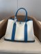 Hermes Garden Party 30 TPM Bicolor Toile Officier Negonda Tote Craie and Bleu Jean Hermes Garden Party 30 TPM Bicolor Toile Officier Negonda Tote Craie and Bleu Jean