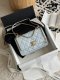 chanel 25s flap Double gold beads bag light blue shiny calfskin gold hardware chanel 25s flap Double gold beads bag light blue shiny calfskin gold hardware