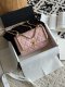 chanel 25s flap Double gold beads bag pink shiny calfskin gold hardware small chanel 25s flap Double gold beads bag pink shiny calfskin gold hardware small