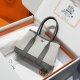 Hermes Garden Party MIni Bicolor Toile Officier Negonda Tote Craie and Gris Meyer Hermes Garden Party MIni Bicolor Toile Officier Negonda Tote Craie and Gris Meyer