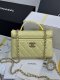 chanel 25p Vanity Case Heart rhinestones bag light yellow caviar calfskin gold hardware