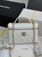 chanel 25p Vanity Case Heart rhinestones bag white caviar calfskin gold hardware