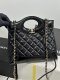 chanel 25p mini 31bag black shiny lambskin gold hardware