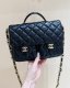 chanel 24a vintage messenger bag black shiny lambskin gold hardware