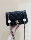 chanel 24s Double pearl cf black sheepskin gold hardware