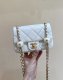 chanel 24s Double pearl cf white sheepskin gold hardware