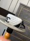 chanel Cambon hobo Underarm Bag white&black cc shiny lambskin sliver hardware