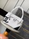 chanel cambon airport bag white&black cc shiny lambskin sliver hardware