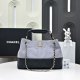chanel 25a tote bag light purple&black Suede calfskin&shiny lambskin gold hardware chanel 25a tote bag light purple&black Suede calfskin&shiny lambskin gold hardware