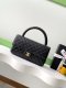 chanel Parent & Child Top Handle Bag black shiny lambskin gold hardware large chanel Parent & Child Top Handle Bag black shiny lambskin gold hardware large