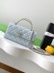 chanel 25a Cross handle horizontal kelly bag lignt blue grained calfskin sliver hardware chanel 25a Cross handle horizontal kelly bag lignt blue grained calfskin sliver hardware