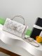 chanel 25a Cross handle horizontal kelly bag white grained calfskin sliver hardware chanel 25a Cross handle horizontal kelly bag white grained calfskin sliver hardware