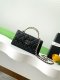 chanel 25a Cross handle horizontal kelly bag black grained calfskin sliver hardware