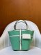 Hermes Cargo Picotin Toile Goeland Swift Picotin Lock 18 Craie and Vert Fizz